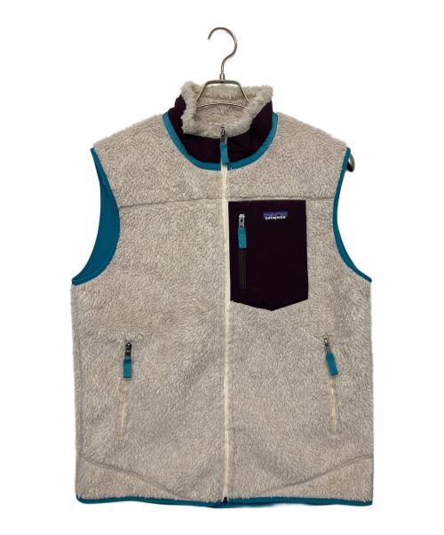 Patagonia（パタゴニア）Patagonia (パタゴニア) ラシック レトロエックス ボアフリース ジップアップ ベスト ベージュ×グリーン サイズ:Lの古着・服飾アイテム