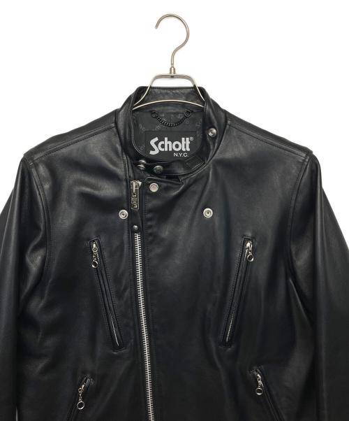 Schott（ショット）Schott (ショット) NEW DOUBLE BREST RIDERS　ライダースジャケット ブラック サイズ:L　の古着・服飾アイテム