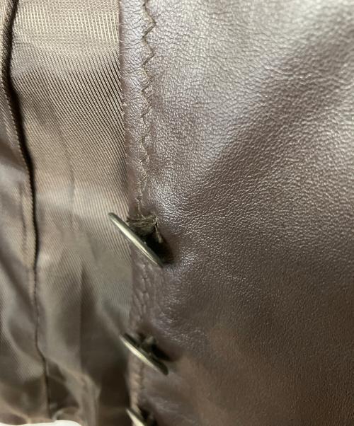 BALMAIN（バルマン）BALMAIN (バルマン) ラムレザージャケット ブラウン サイズ:11の古着・服飾アイテム