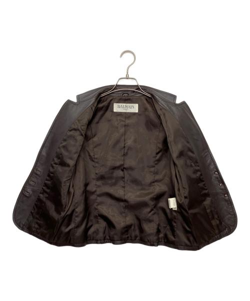 BALMAIN（バルマン）BALMAIN (バルマン) ラムレザージャケット ブラウン サイズ:11の古着・服飾アイテム