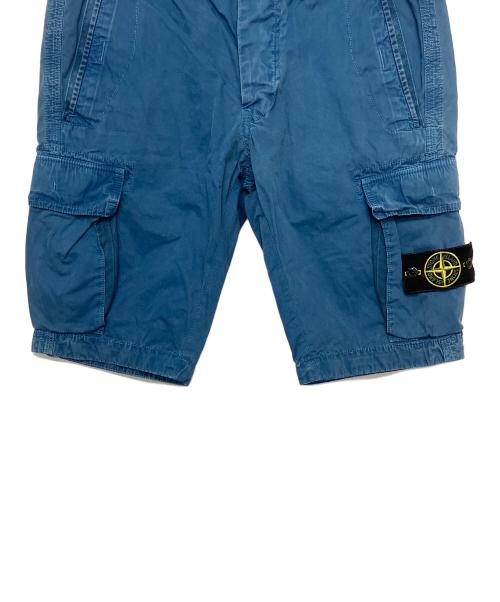 STONE ISLAND（ストーンアイランド）STONE ISLAND (ストーンアイランド) ガーメントダイカーゴショートパンツ ブルー サイズ:73.5cm W29の古着・服飾アイテム