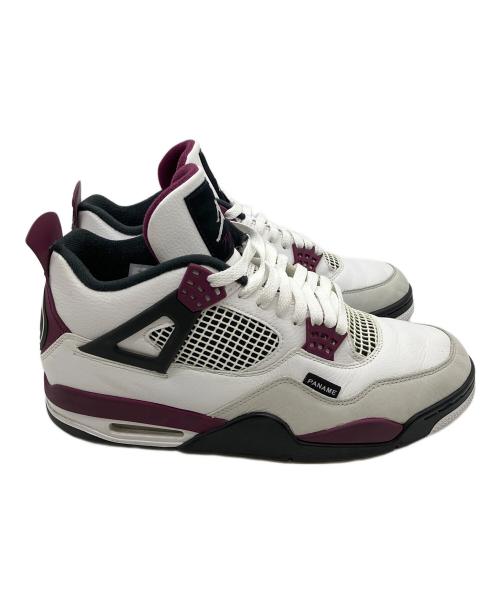 NIKE（ナイキ）NIKE (ナイキ) Paris Saint-Germain (パリサンジェルマン) AIR JORDAN 4 RETRO White Bordeaux Neutral Gray　スニーカー ホワイト×パープル サイズ:29cmの古着・服飾アイテム