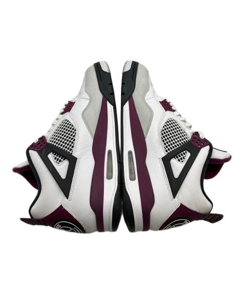 NIKE（ナイキ）NIKE (ナイキ) Paris Saint-Germain (パリサンジェルマン) AIR JORDAN 4 RETRO White Bordeaux Neutral Gray　スニーカー ホワイト×パープル サイズ:29cmの古着・服飾アイテム