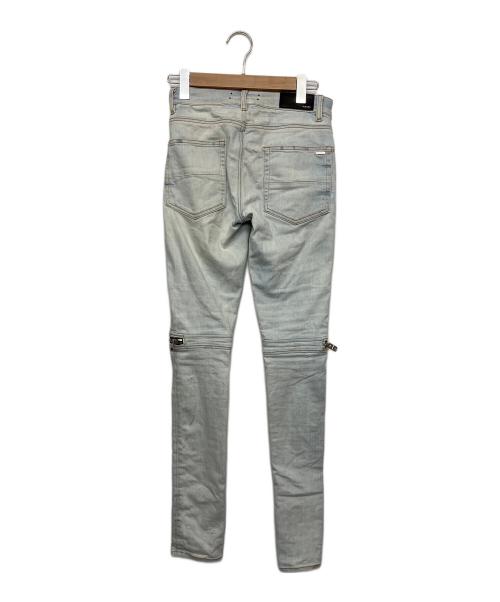 AMIRI（アミリ）AMIRI (アミリ) バンダナ　ﾀﾞﾒｰｼﾞ加工　デニムパンツ ライトブルー サイズ: 71cm (W28)の古着・服飾アイテム