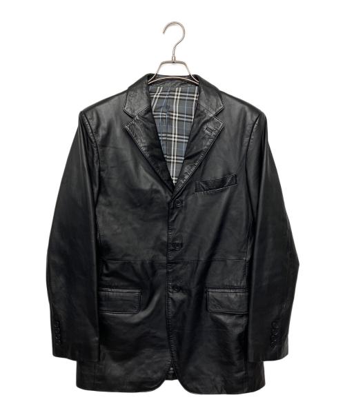 BURBERRY BLACK LABEL（バーバリーブラックレーベル）BURBERRY BLACK LABEL (バーバリーブラックレーベル) レザージャケット ブラック サイズ:Mの古着・服飾アイテム