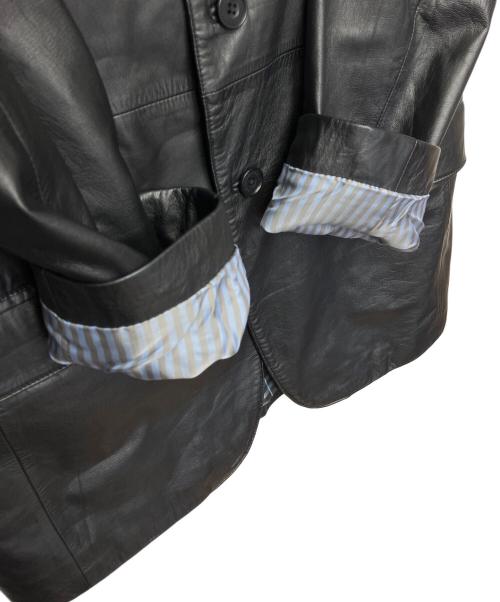 BURBERRY BLACK LABEL（バーバリーブラックレーベル）BURBERRY BLACK LABEL (バーバリーブラックレーベル) レザージャケット ブラック サイズ:Mの古着・服飾アイテム