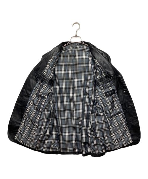 BURBERRY BLACK LABEL（バーバリーブラックレーベル）BURBERRY BLACK LABEL (バーバリーブラックレーベル) レザージャケット ブラック サイズ:Mの古着・服飾アイテム