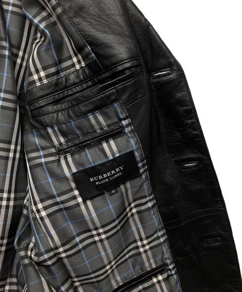 BURBERRY BLACK LABEL（バーバリーブラックレーベル）BURBERRY BLACK LABEL (バーバリーブラックレーベル) レザージャケット ブラック サイズ:Mの古着・服飾アイテム