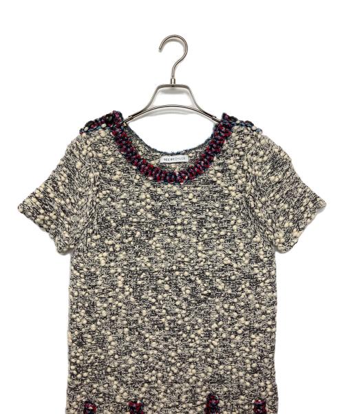 SEE BY CHLOE（シーバイクロエ）SEE BY CHLOE (シーバイクロエ) 半袖ニットワンピース ベージュ サイズ:FREEの古着・服飾アイテム