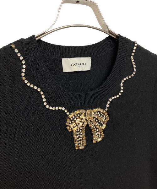 COACH（コーチ）COACH (コーチ) ニットワンピース ブラック サイズ:FREEの古着・服飾アイテム