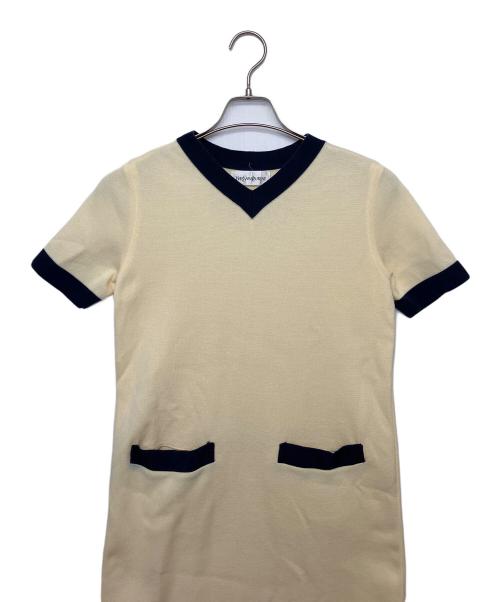 Yves Saint Laurent（イヴサンローラン）Yves Saint Laurent (イヴサンローラン) 半袖ワンピース ベージュ サイズ:Mの古着・服飾アイテム