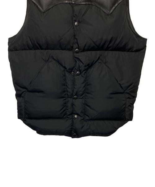 RockyMountainFeatherBed（ロッキーマウンテンフェザーベッド）RockyMountainFeatherBed (ロッキーマウンテンフェザーベッド) レザー切り替えダウンベスト ブラック サイズ:36の古着・服飾アイテム