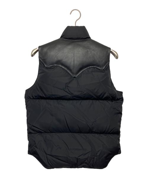 RockyMountainFeatherBed（ロッキーマウンテンフェザーベッド）RockyMountainFeatherBed (ロッキーマウンテンフェザーベッド) レザー切り替えダウンベスト ブラック サイズ:36の古着・服飾アイテム