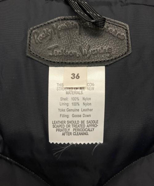 RockyMountainFeatherBed（ロッキーマウンテンフェザーベッド）RockyMountainFeatherBed (ロッキーマウンテンフェザーベッド) レザー切り替えダウンベスト ブラック サイズ:36の古着・服飾アイテム