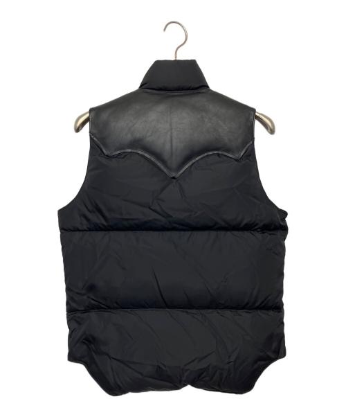 RockyMountainFeatherBed（ロッキーマウンテンフェザーベッド）RockyMountainFeatherBed (ロッキーマウンテンフェザーベッド) レザー切り替えダウンベスト ブラック サイズ:36の古着・服飾アイテム