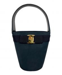 Salvatore Ferragamo（サルヴァトーレ フェラガモ）の古着「ヴァラ　ハンドバッグ」｜ネイビー