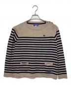 BURBERRY BLUE LABELバーバリーロンドンブルーレーベル）の古着「薄手ニット」｜ブラウン×ネイビー
