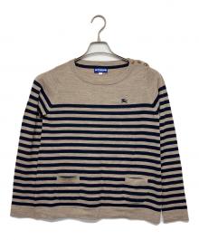 BURBERRY BLUE LABEL（バーバリーロンドンブルーレーベル）の古着「薄手ニット」｜ブラウン×ネイビー