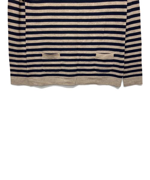 BURBERRY BLUE LABEL（バーバリーロンドンブルーレーベル）BURBERRY BLUE LABEL (バーバリーロンドンブルーレーベル) 薄手ニット ブラウン×ネイビー サイズ:38の古着・服飾アイテム