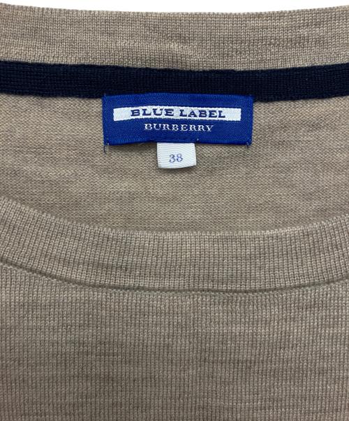 BURBERRY BLUE LABEL（バーバリーロンドンブルーレーベル）BURBERRY BLUE LABEL (バーバリーロンドンブルーレーベル) 薄手ニット ブラウン×ネイビー サイズ:38の古着・服飾アイテム