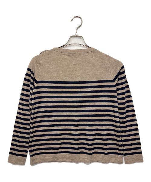 BURBERRY BLUE LABEL（バーバリーロンドンブルーレーベル）BURBERRY BLUE LABEL (バーバリーロンドンブルーレーベル) 薄手ニット ブラウン×ネイビー サイズ:38の古着・服飾アイテム