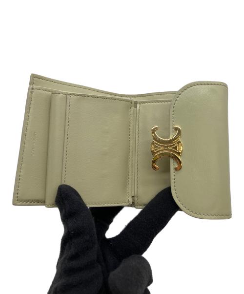 CELINE（セリーヌ）CELINE (セリーヌ) トリオンフ コンパクトウォレット グリーンの古着・服飾アイテム