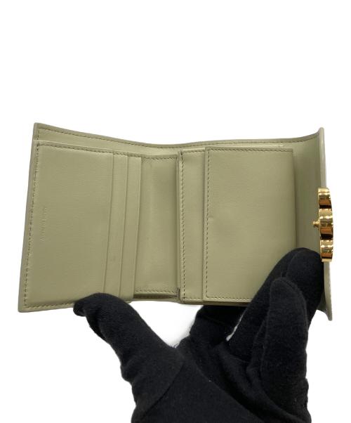 CELINE（セリーヌ）CELINE (セリーヌ) トリオンフ コンパクトウォレット グリーンの古着・服飾アイテム