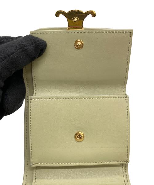 CELINE（セリーヌ）CELINE (セリーヌ) トリオンフ コンパクトウォレット グリーンの古着・服飾アイテム