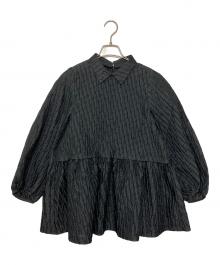 UNITED ARROWS（ユナイテッドアローズ）の古着「エアリージャガード2WAYブラウス」｜ブラック