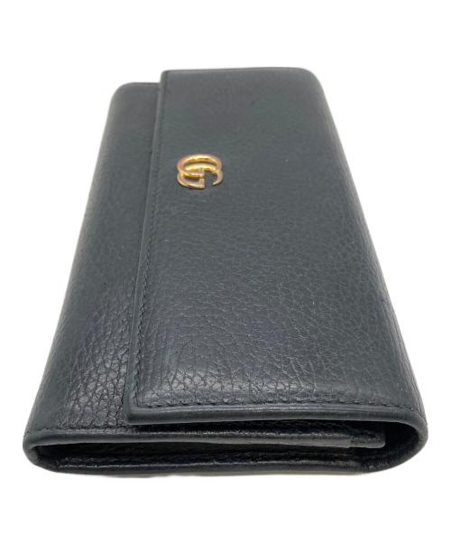 GUCCI（グッチ）GUCCI (グッチ) ダブルGコンチネンタルウォレット ブラックの古着・服飾アイテム