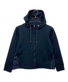 BARNEYS NEWYORK（バーニーズ・ニューヨーク）の古着「ダンボールニットフリルパーカー」｜ネイビー