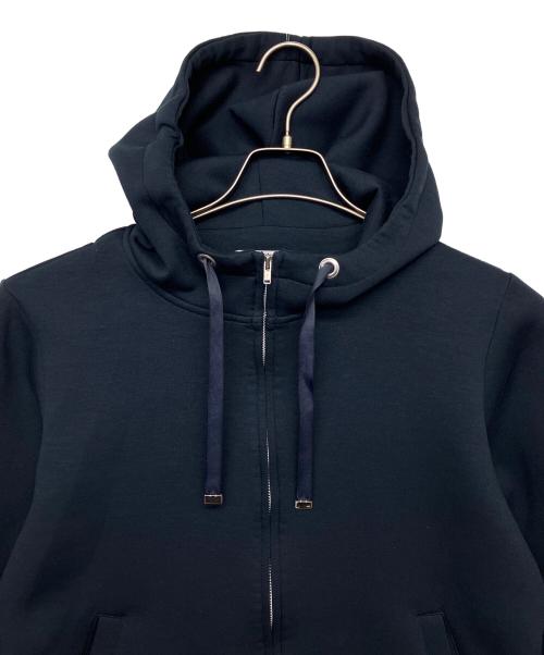 BARNEYS NEWYORK（バーニーズ・ニューヨーク）BARNEYS NEWYORK (バーニーズ・ニューヨーク) ダンボールニットフリルパーカー ネイビー サイズ:40の古着・服飾アイテム