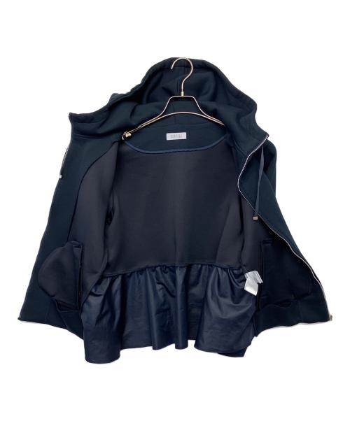 BARNEYS NEWYORK（バーニーズ・ニューヨーク）BARNEYS NEWYORK (バーニーズ・ニューヨーク) ダンボールニットフリルパーカー ネイビー サイズ:40の古着・服飾アイテム