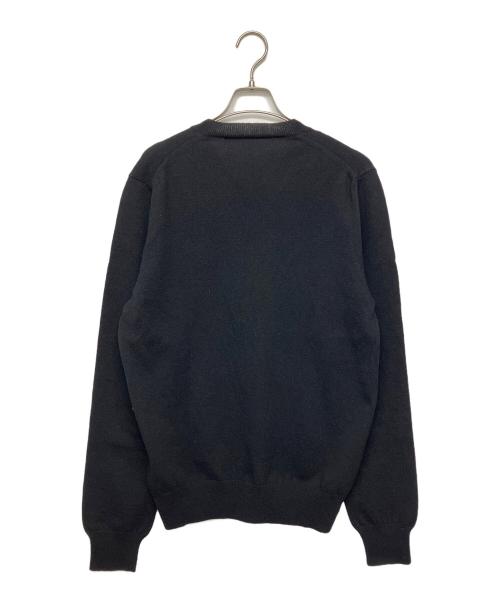PLAY COMME des GARCONS（プレイコムデギャルソン）PLAY COMME des GARCONS (プレイコムデギャルソン) ハートワッペンVネックニット ブラック サイズ:Mの古着・服飾アイテム
