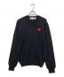 PLAY COMME des GARCONS（プレイコムデギャルソン）の古着「ハートワッペンVネックニット」｜ブラック