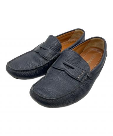 値下げ　PRADA ネイビー モカシン　ドライビングシューズ 中古・古着通販】PRADA (プラダ) ドライビングシューズ フラット