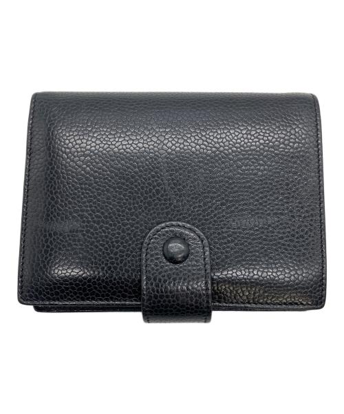 CHANEL（シャネル）CHANEL (シャネル) マトラッセ　2つ折り財布 ブラックの古着・服飾アイテム