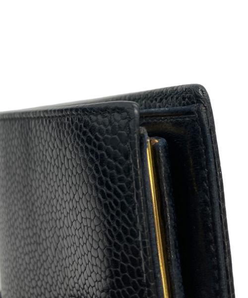 CHANEL（シャネル）CHANEL (シャネル) マトラッセ　2つ折り財布 ブラックの古着・服飾アイテム