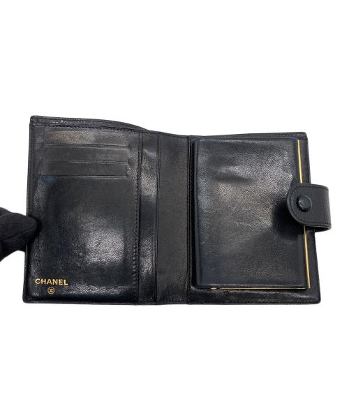 CHANEL（シャネル）CHANEL (シャネル) マトラッセ　2つ折り財布 ブラックの古着・服飾アイテム