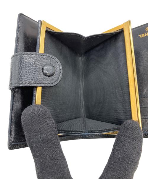 CHANEL（シャネル）CHANEL (シャネル) マトラッセ　2つ折り財布 ブラックの古着・服飾アイテム