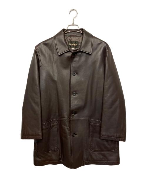 Paul Stuart（ポールスチュアート）Paul Stuart (ポールスチュアート) レザーコート ブラウン サイズ:Mの古着・服飾アイテム