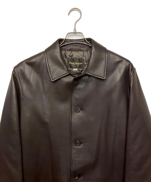 Paul Stuart（ポールスチュアート）Paul Stuart (ポールスチュアート) レザーコート ブラウン サイズ:Mの古着・服飾アイテム