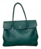 Boostersブースターズ）の古着「レザートートバッグ」｜グリーン