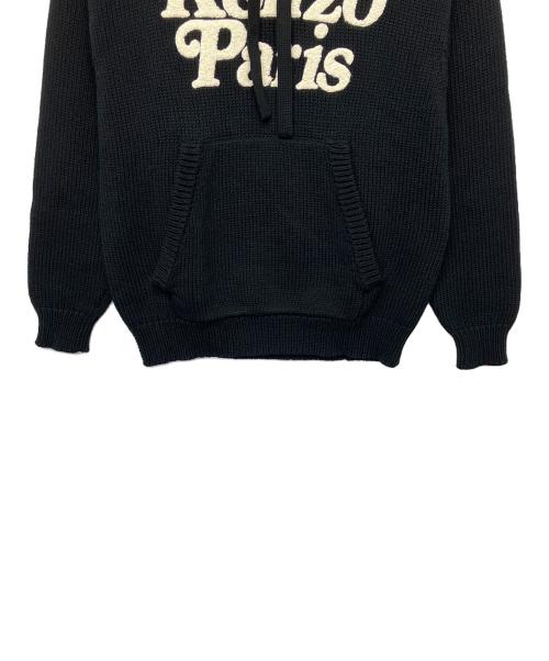 KENZO（ケンゾー）KENZO (ケンゾー) VERDY (ヴェルディ) KNIT PULLOVER HOODIE プルオーバーニット ブラック サイズ:Sの古着・服飾アイテム