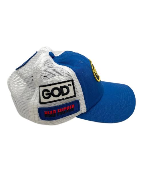 SUPREME（シュプリーム）SUPREME (シュプリーム) Hysteric Glamour (ヒステリックグラマー) メッシュキャップ ブルー×ホワイトの古着・服飾アイテム