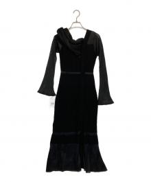 Snidel（スナイデル）の古着「シアーブロッキングワンショルワンピ」｜ブラック