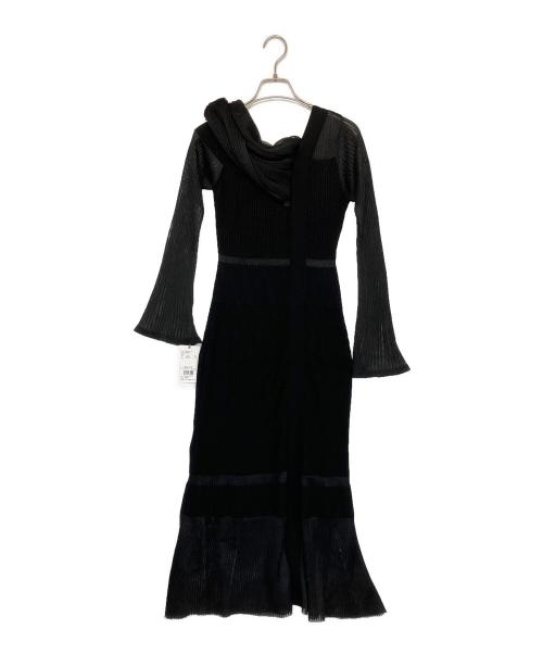 Snidel（スナイデル）Snidel (スナイデル) シアーブロッキングワンショルワンピ ブラック サイズ:Free 未使用品の古着・服飾アイテム