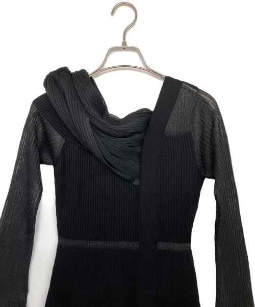 Snidel（スナイデル）Snidel (スナイデル) シアーブロッキングワンショルワンピ ブラック サイズ:Free 未使用品の古着・服飾アイテム