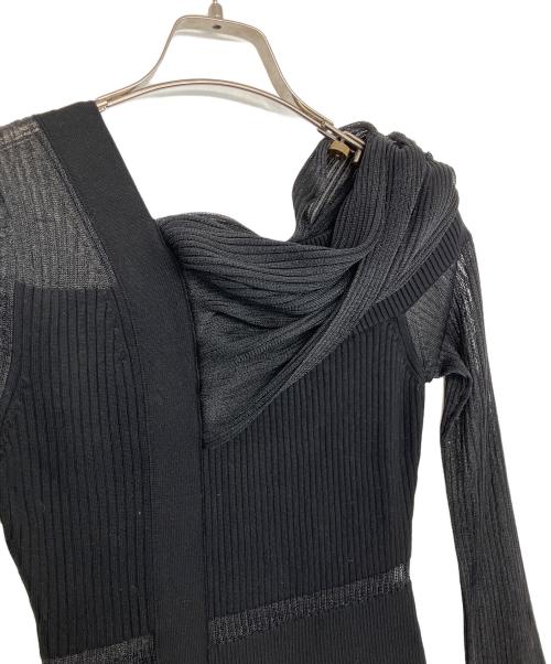 Snidel（スナイデル）Snidel (スナイデル) シアーブロッキングワンショルワンピ ブラック サイズ:Free 未使用品の古着・服飾アイテム