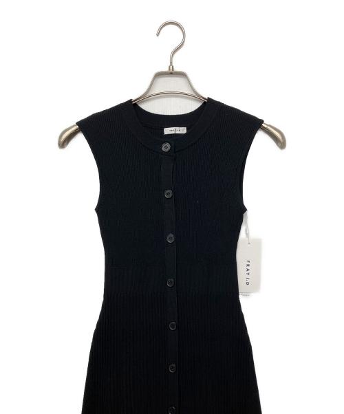 FRAY ID（フレイ アイディー）FRAY ID (フレイ アイディー) ノースリーブニットワンピース ※スカーフ無し ブラック サイズ:FREE 未使用品の古着・服飾アイテム
